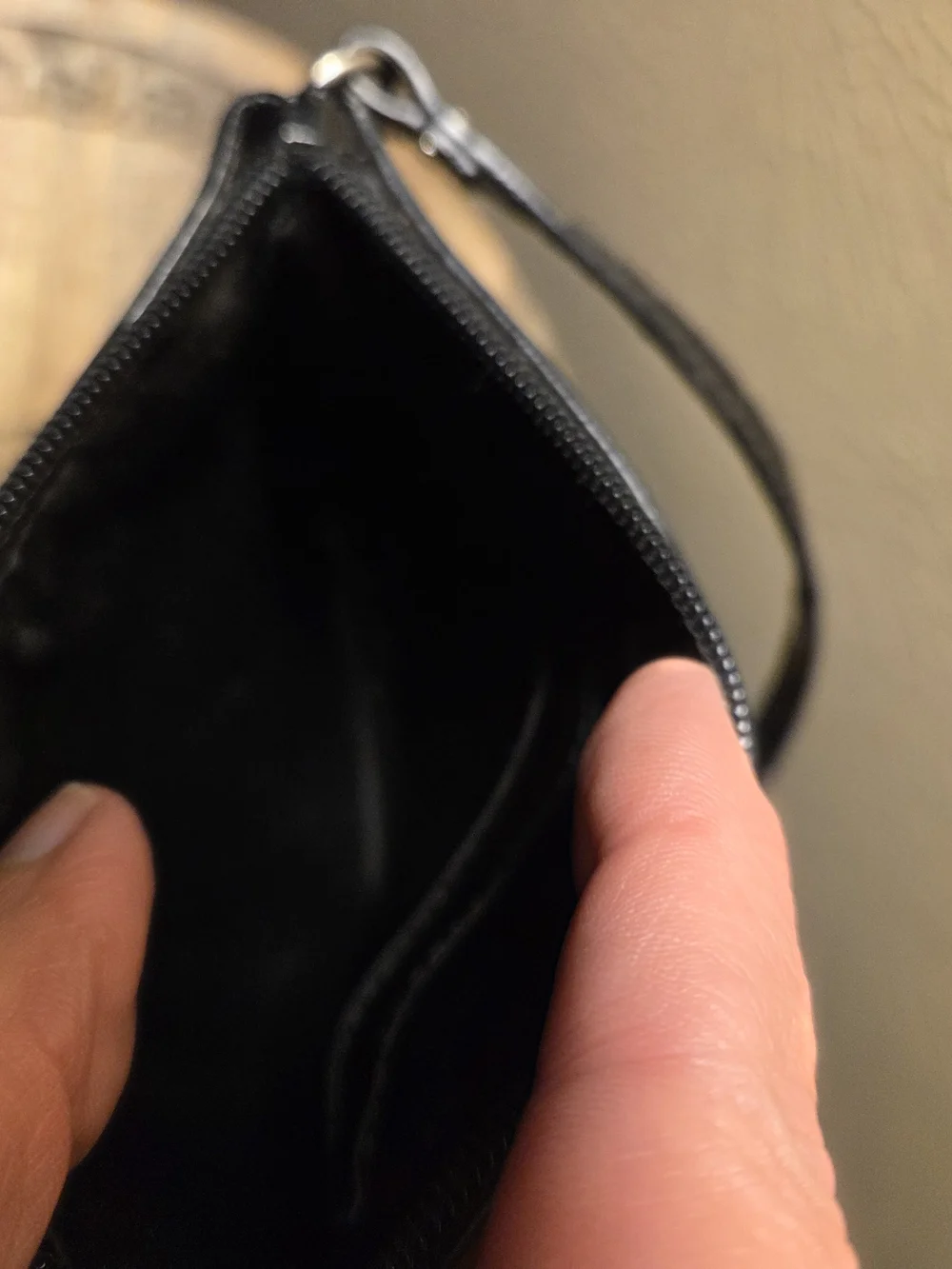 Coach Penelope C Dream Black Signature Wristlet - Black and Cream Pattern